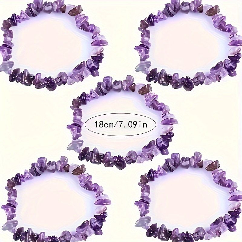 Yoga Fitness Tracker - Natural Stone Amethyst Irregualr Chips Gravel