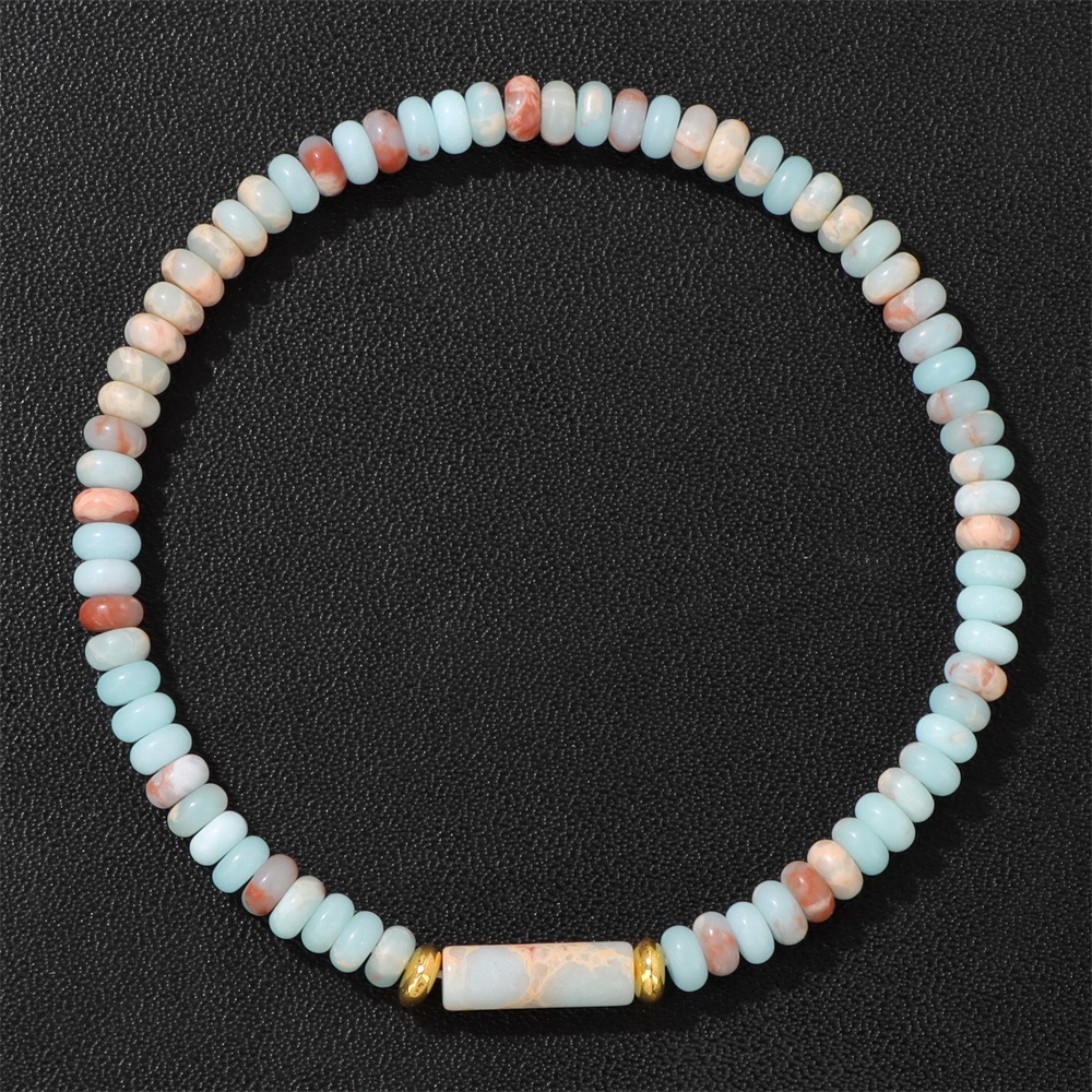 Yoga Fitness Tracker - Bohemia Natural Stone Bracelet 2x4mm Round